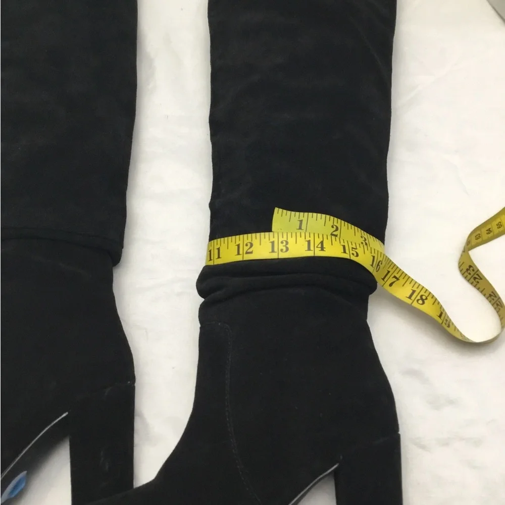 Steve Madden Elegant Black Over the Knee Boots with Sturdy Block Heel